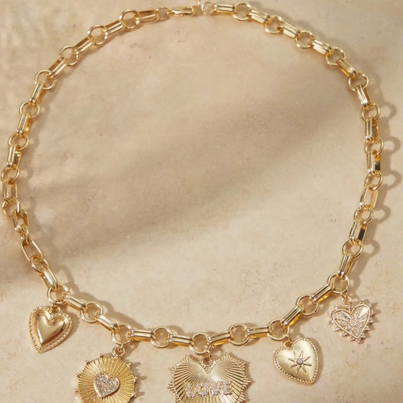 ✨Gift Set✨ Anthropologie Beaded Jewelry Box + Altar’d State Heart Charm Necklace - Picture 3 of 3